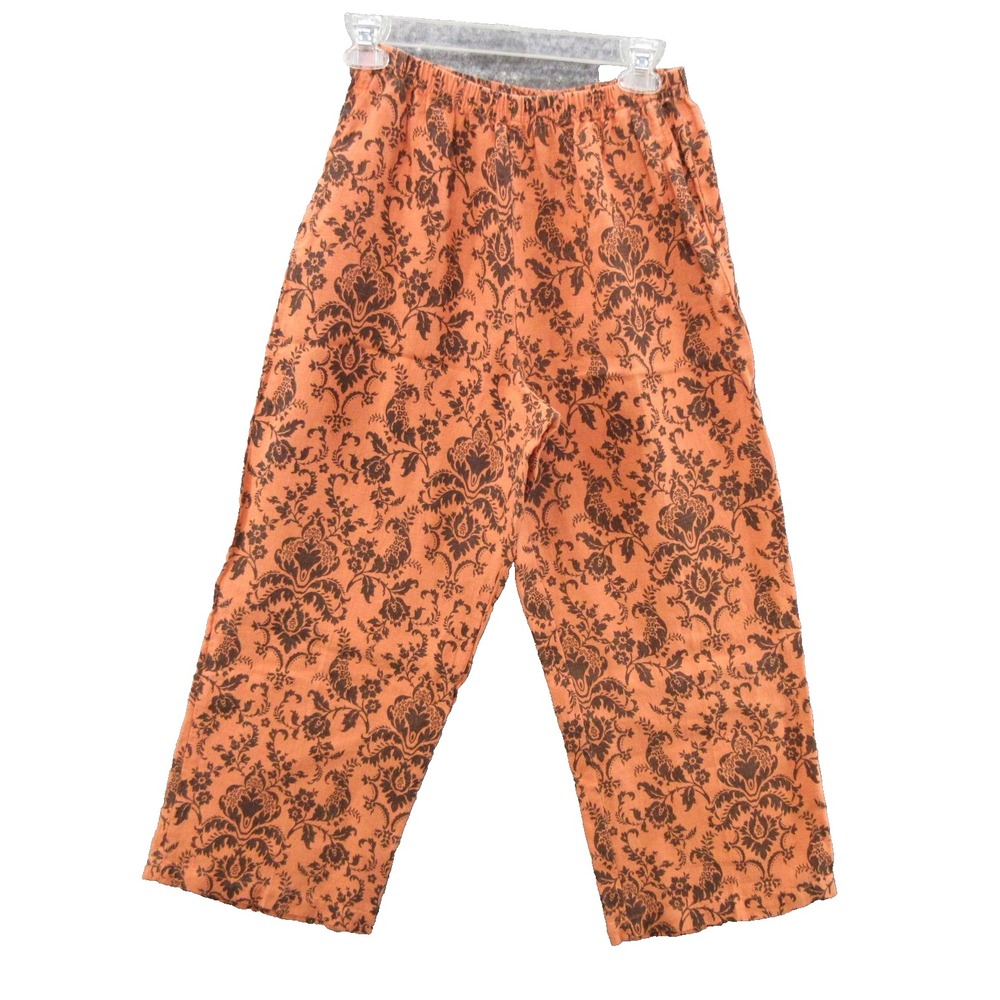 California Threads Pants Womens Small Linen Floral Pull-On Hari Casuals New